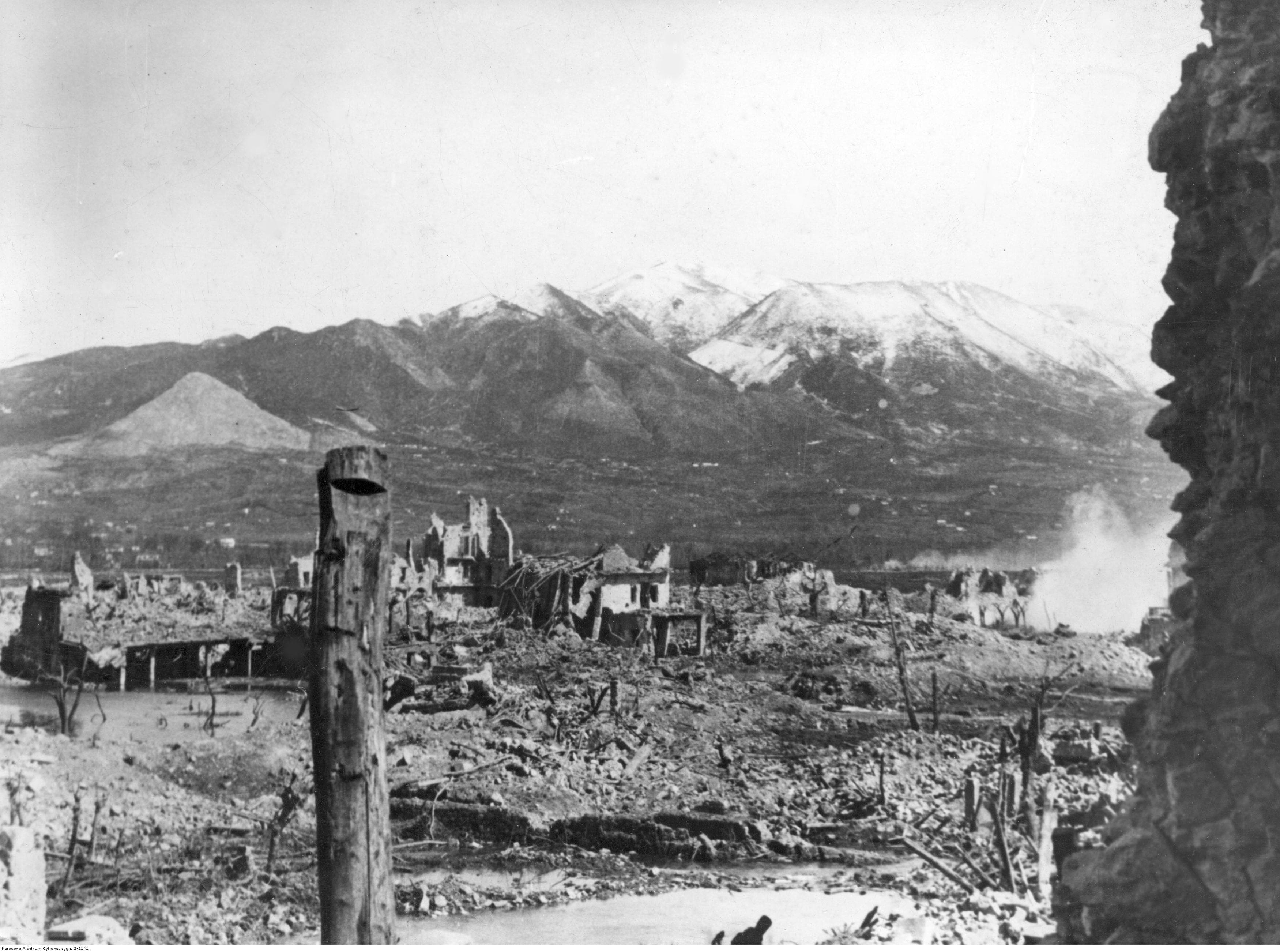 Panorama of Cassino in ruins, 1944